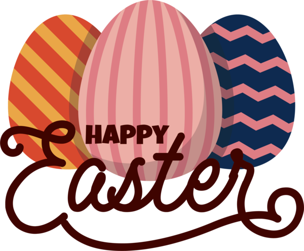 Transparent Easter Logo Line Text for Easter Day for Easter