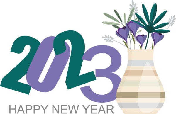 Transparent New Year Logo Design Flower for Happy New Year 2023 for New Year