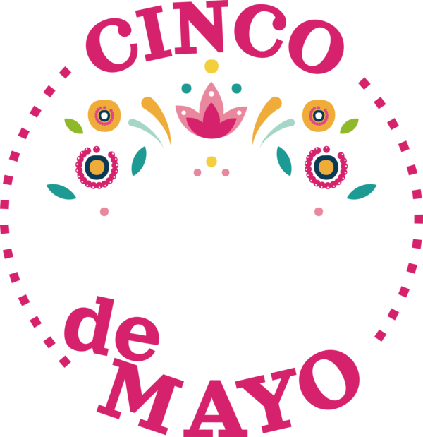 Transparent Cinco de mayo Circle Design Pink M for Fifth of May for Cinco De Mayo