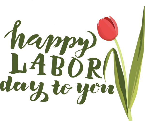 Transparent Labour Day Plant stem Floral design Logo for Labor Day for Labour Day