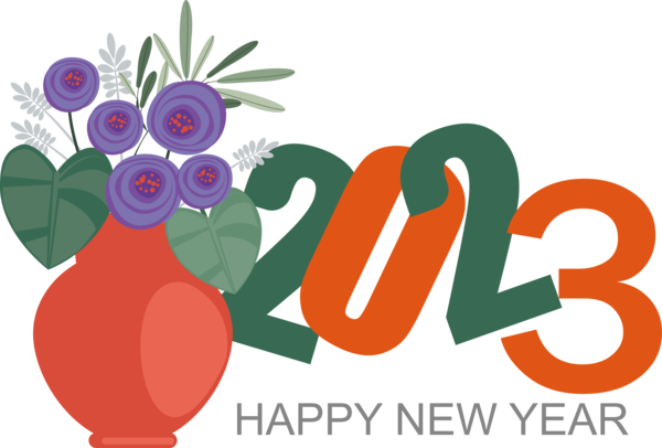 Transparent New Year Floral design My Melody Design for Happy New Year 2023 for New Year