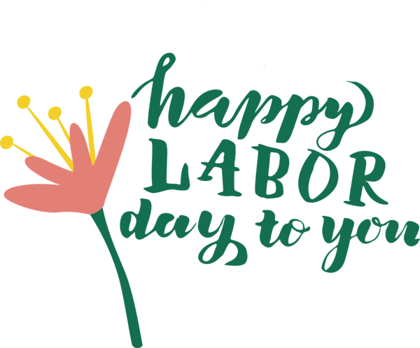 Transparent Labour Day Flower Plant stem Logo for Labor Day for Labour Day