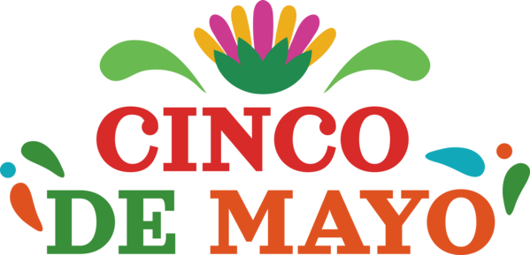 Transparent Cinco de mayo Logo Flower Design for Fifth of May for Cinco De Mayo