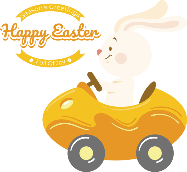 Transparent Easter Easter Bunny Cartoon Yellow for Easter Day for Easter