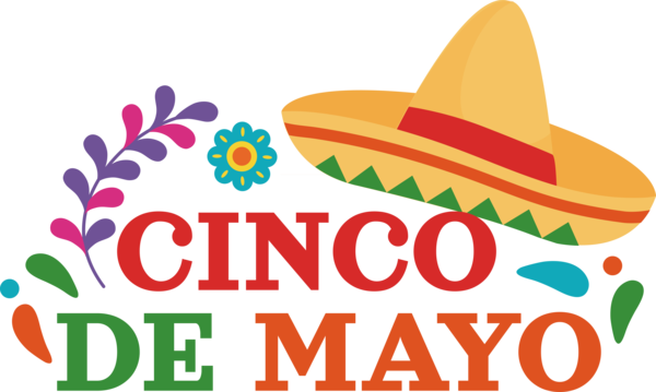 Transparent Cinco de mayo Hat Sombrero Logo for Fifth of May for Cinco De Mayo