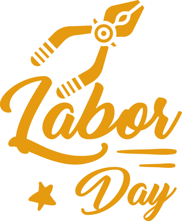 Transparent Labour Day Logo Line Yellow for Labor Day for Labour Day