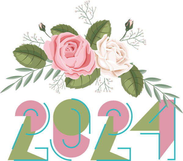 Transparent New Year Drawing Design Painting for Happy New Year 2024 for New Year