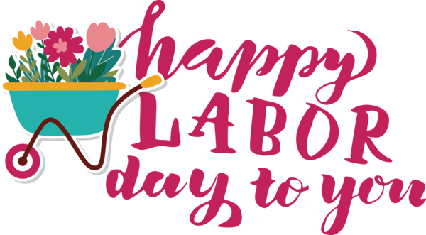 Transparent Labour Day Floral design Logo Cut flowers for Labor Day for Labour Day