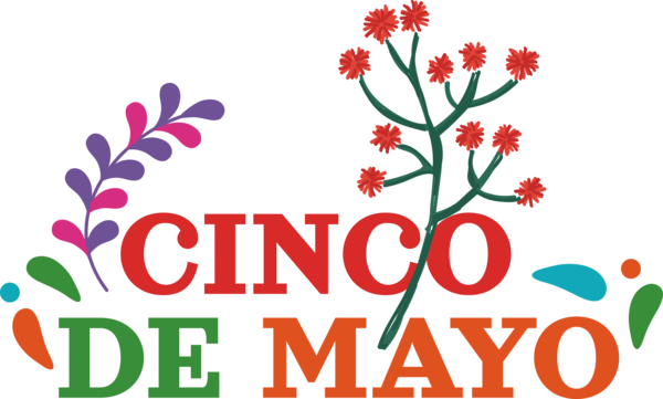 Transparent Cinco de mayo Floral design Plant stem Cut flowers for Fifth of May for Cinco De Mayo