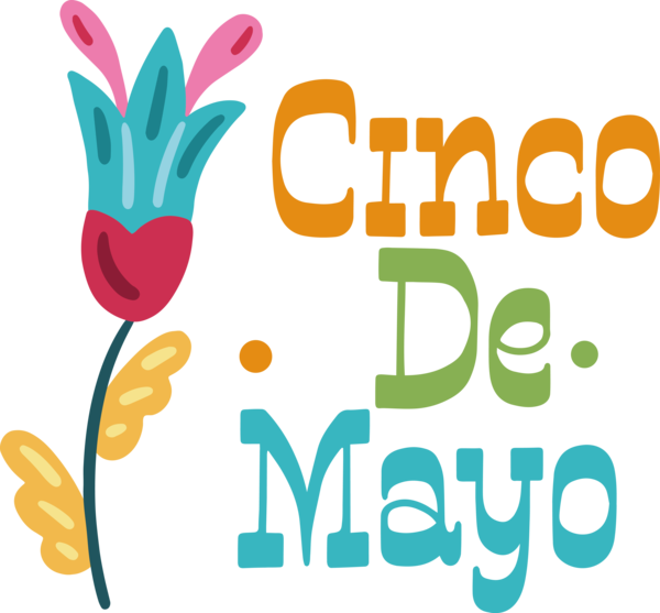 Transparent Cinco de mayo Logo Flower Design for Fifth of May for Cinco De Mayo