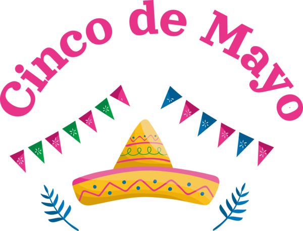 Transparent Cinco de mayo Party hat Logo Design for Fifth of May for Cinco De Mayo