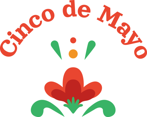 Transparent Cinco de mayo Flower Line for Fifth of May for Cinco De Mayo