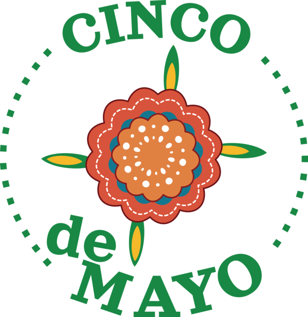 Transparent Cinco de mayo Cut flowers Line Logo for Fifth of May for Cinco De Mayo