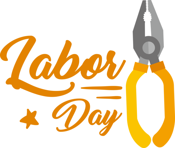 Transparent Labour Day Logo Line Yellow for Labor Day for Labour Day