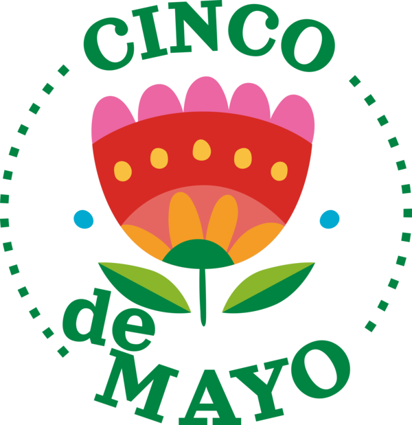 Transparent Cinco de mayo Logo Flower Rope for Fifth of May for Cinco De Mayo