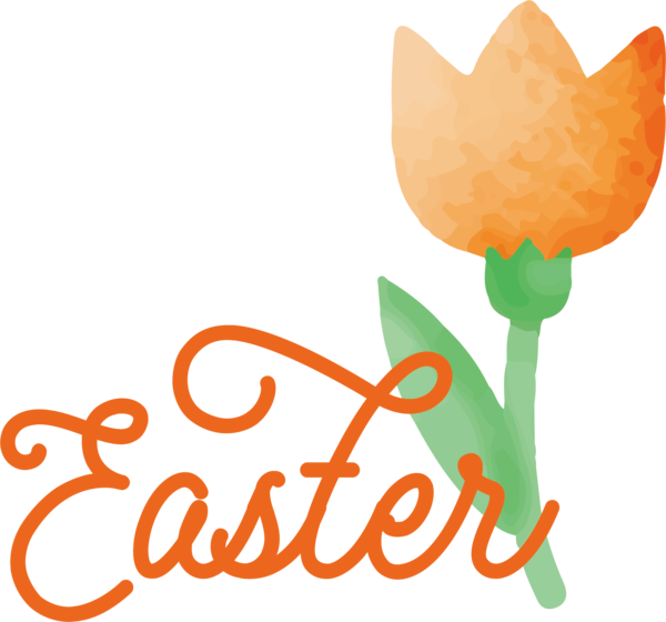 Transparent Easter Flower Line Logo for Easter Day for Easter