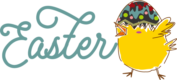 Transparent Easter Cartoon Logo Yellow for Easter Day for Easter