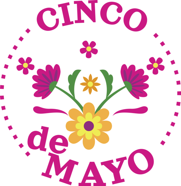 Transparent Cinco de mayo Flower Floral design Petal for Fifth of May for Cinco De Mayo