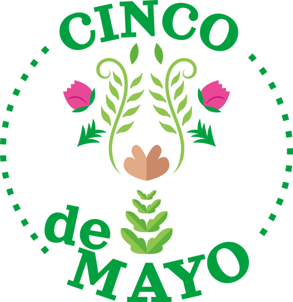 Transparent Cinco de mayo Human Leaf Floral design for Fifth of May for Cinco De Mayo