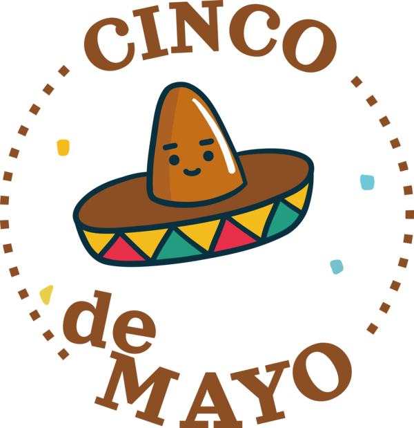 Transparent Cinco de mayo Hat Logo Line for Fifth of May for Cinco De Mayo