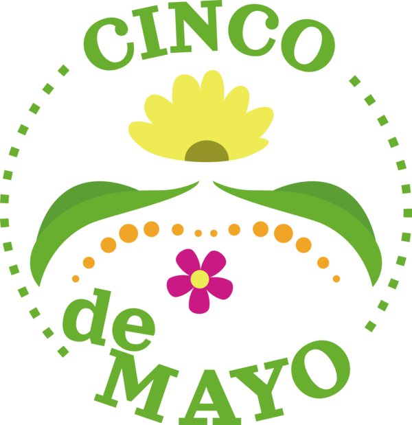 Transparent Cinco de mayo Leaf Floral design Logo for Fifth of May for Cinco De Mayo
