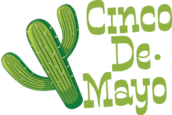 Transparent Cinco de mayo Cactus Logo Plant stem for Fifth of May for Cinco De Mayo