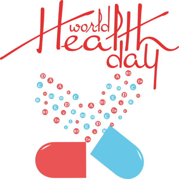 Transparent World Health Day Vitamin Capsule Multivitamin for Health Day for World Health Day