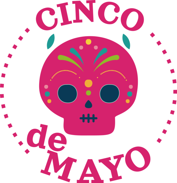 Transparent Cinco de mayo Design Logo Flower for Fifth of May for Cinco De Mayo