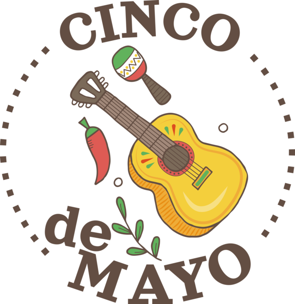 Transparent Cinco de mayo Guitar Accessory Guitar Logo for Fifth of May for Cinco De Mayo