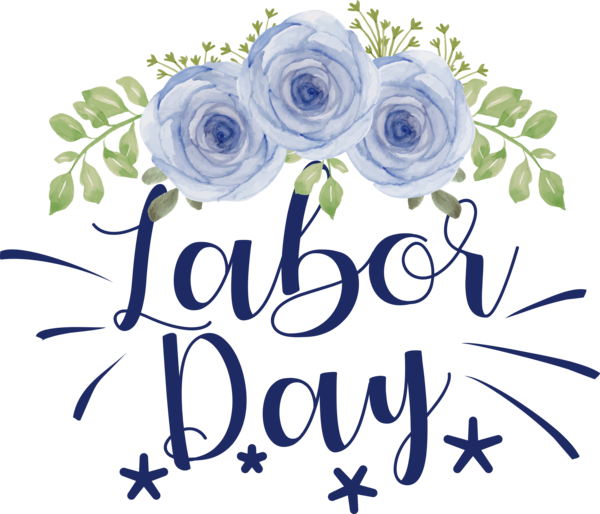 Transparent holidays Floral design Blue rose Flower for Labor Day for Holidays