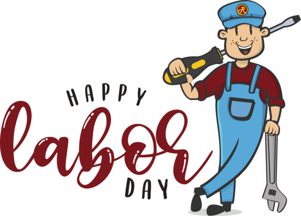 Transparent holidays Cartoon Logo Line for Labor Day for Holidays
