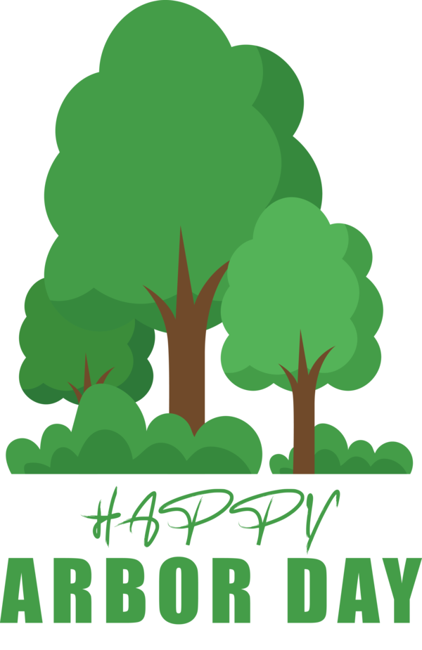 Transparent Arbor Day Cartoon Tree Text for Happy Arbor Day for Arbor Day