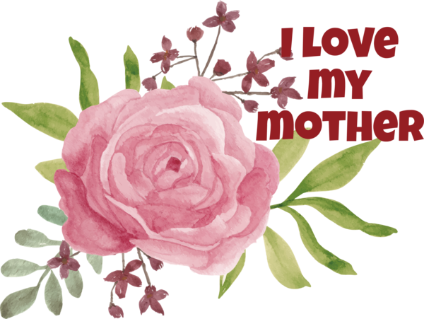 Transparent Mother's Day Flower Floral design Vintage for Love You Mom for Mothers Day