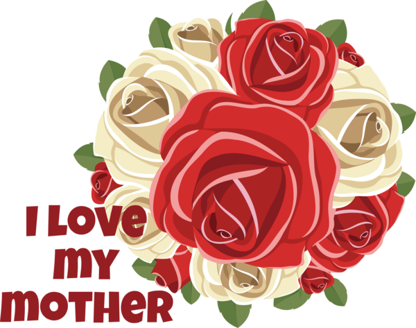 Transparent Mother's Day Rose Garden roses Flower for Love You Mom for Mothers Day