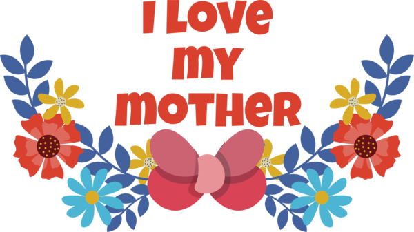 Transparent Mother's Day Drawing Calligraphy Christmas for Love You Mom for Mothers Day