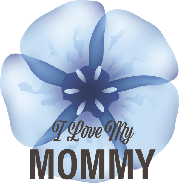 Transparent Mother's Day Flower Cobalt blue Blue for Love You Mom for Mothers Day