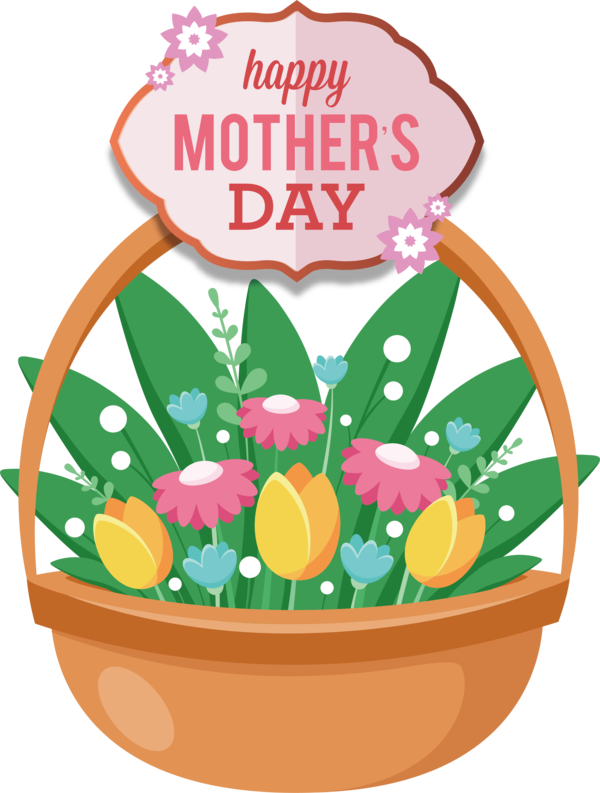 Transparent Mother's Day Floral design Flower Design for Happy Mother's Day for Mothers Day