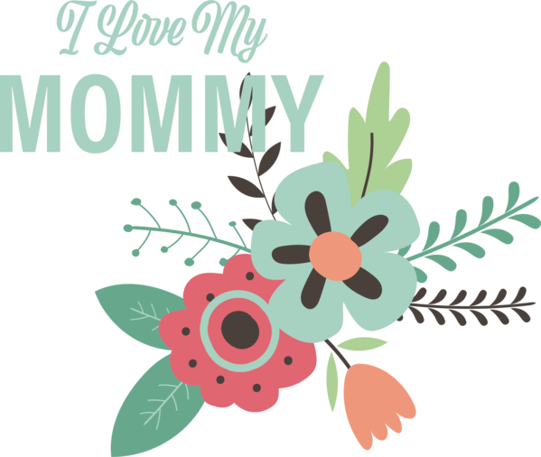Transparent Mother's Day Clip Art for Fall Design Flower for Love You Mom for Mothers Day