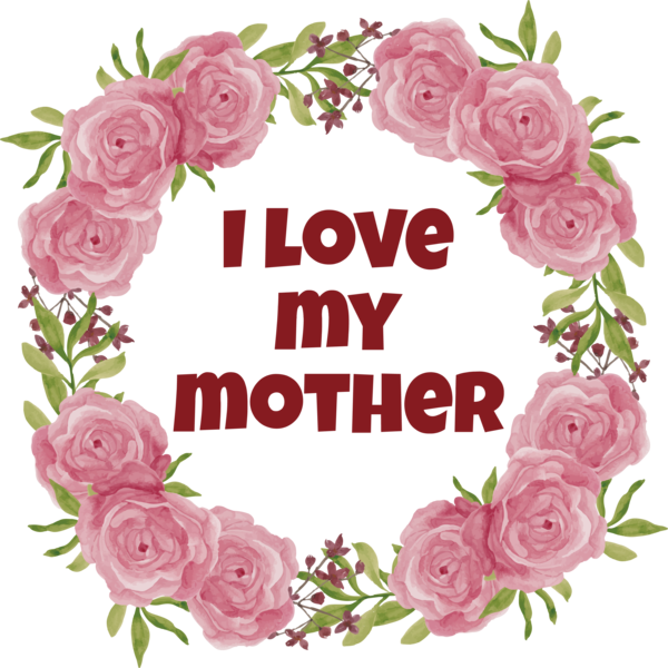 Transparent Mother's Day Flower Floral design Rose for Love You Mom for Mothers Day