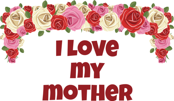 Transparent Mother's Day Flower Floral design Drawing for Love You Mom for Mothers Day