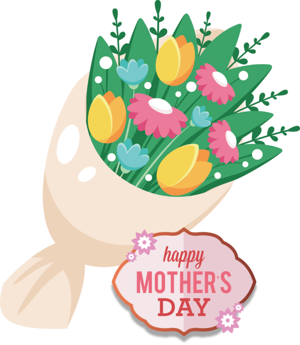 Transparent Mother's Day Mother's Day Flower bouquet Floral design for Happy Mother's Day for Mothers Day