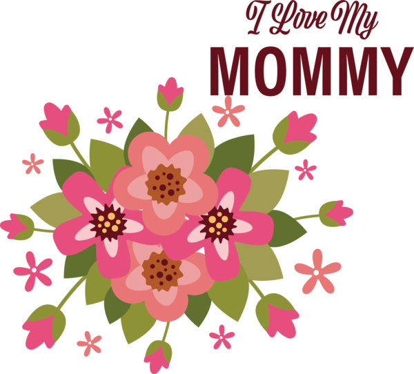 Transparent Mother's Day Floral design T-Shirt Wedding Invitation for Love You Mom for Mothers Day