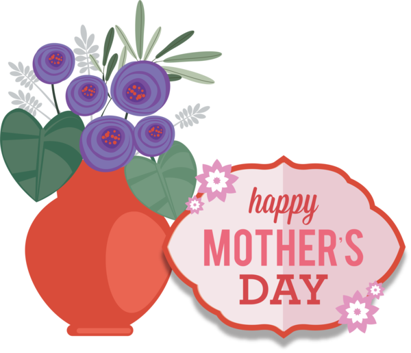 Transparent Mother's Day Floral design Flower Painting for Happy Mother's Day for Mothers Day