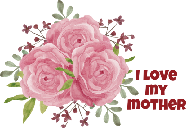 Transparent Mother's Day Rose Flower Garden roses for Love You Mom for Mothers Day