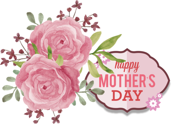 Transparent Mother's Day Flower Floral design Rose for Happy Mother's Day for Mothers Day