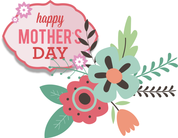 Transparent Mother's Day Clip Art for Fall Flower Design for Happy Mother's Day for Mothers Day