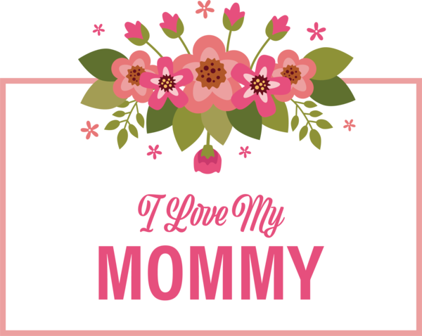 Transparent Mother's Day Design Floral design Drawing for Love You Mom for Mothers Day