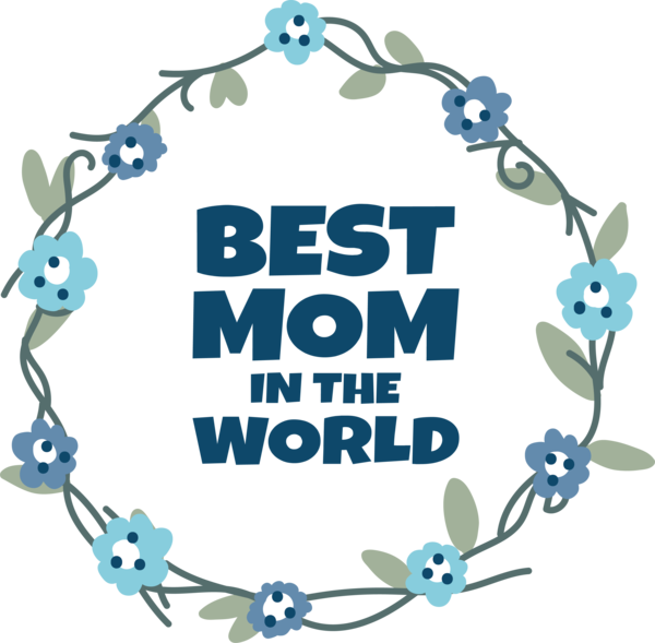 Transparent Mother's Day Floral design Wreath Design for Blessed Mom for Mothers Day