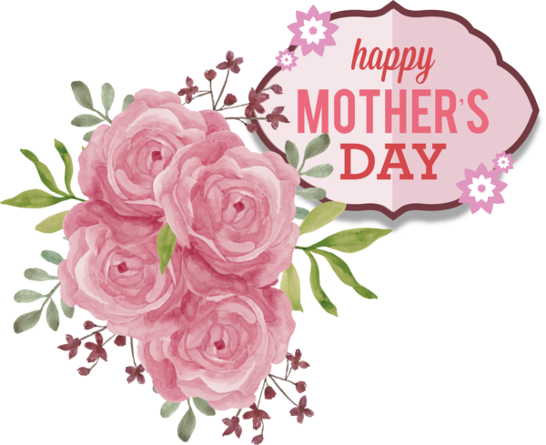 Transparent Mother's Day Valentine's Day Design Floral design for Happy Mother's Day for Mothers Day