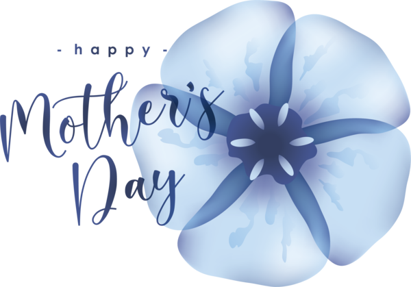 Transparent Mother's Day Design Cobalt blue Font for Happy Mother's Day for Mothers Day